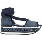 Sandalias azul marino de goma de tiras HOGAN talla 39,5 para mujer 