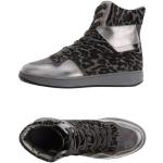 Zapatillas grises de goma con cordones con cordones leopardo HOGAN talla 35 para mujer 