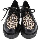 Zapatillas de cuero con cordones con cordones informales leopardo talla 38 para mujer 