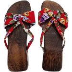 Sandalias rojas de caucho de cuero talla 39 para mujer 