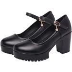 Zapatos negros de cuero con plataforma vintage talla 40 para mujer 