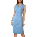 Vestidos azules celeste de cóctel sin mangas con escote V formales fruncido talla XL para mujer 