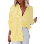 Blusas amarillas de poliester de manga larga de verano tallas grandes manga larga con escote V marineras con rayas talla XXL para mujer 