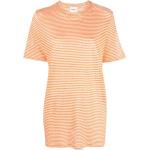 Camisetas naranja de algodón de manga corta rebajadas manga corta con cuello redondo con rayas ISABEL MARANT para mujer 