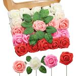 Flores artificiales rosas de alambre de carácter romántico floreadas 