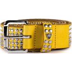 Cinturones amarillos de cuero de cuero  largo 100 HTC con tachuelas para mujer 