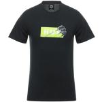 Camisetas negras de algodón de manga corta manga corta con cuello redondo con logo Huf talla S para hombre 