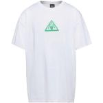 Camisetas blancas de algodón de manga corta manga corta con cuello redondo con logo Huf talla M para hombre 