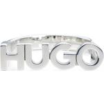 Anillos grises de acero inoxidable de plata con logo HUGO BOSS HUGO 13 para hombre 