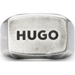 Anillos sellos grises de plata vintage con logo HUGO BOSS HUGO 25 para hombre 