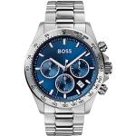 Relojes azules de acero inoxidable de pulsera rebajados Cuarzo Cronógrafo con correa de plata HUGO BOSS BOSS para hombre 