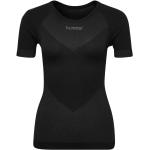 Camisetas negras de nailon de compresión rebajadas manga corta Hummel First Seamless talla S para mujer 