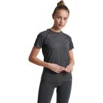 Camisetas deportivas grises de poliester rebajadas con cuello redondo de punto Hummel talla M para mujer 