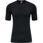 Camisetas deportivas negras de poliamida rebajadas manga corta con logo Hummel talla XL para hombre 