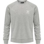 Sudaderas deportivas grises de algodón rebajadas con cuello redondo transpirables con logo Hummel Isam talla L para hombre 