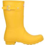 Botas amarillas de goma de agua  rebajadas con tacón cuadrado Hunter talla 39 para mujer 