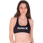 Sujetadores Bikini negros de spandex con cuello redondo HURLEY talla S de materiales sostenibles para mujer 