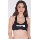 Sujetadores Bikini negros de spandex con cuello redondo HURLEY talla L de materiales sostenibles para mujer 