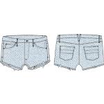 Mini shorts de denim con rayas HURLEY con bordado talla S para mujer 