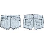 Mini shorts de denim con rayas HURLEY con bordado talla XXS para mujer 