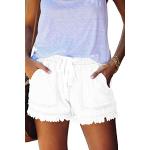 Mini shorts blancos de lino de primavera tallas grandes lavable a máquina talla XXL para mujer 