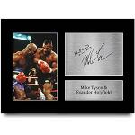 HWC Trading A4 Evander Holyfield & Mike Tyson Boxing Regalos Impresos Con Autógrafos Firmados Para Los Fanáticos De Los Recuerdos Del Boxeador