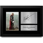HWC Trading Chris Hemsworth A4 Enmarcado Regalo De Visualización De Fotos De Impresión De Imagen Impresa Autógrafo Firmado Por Thor The Avengers Los Aficionados Al Cine