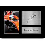 HWC Trading Fernando Alonso A4 Sin Marco Regalo De Visualización De Fotos De Impresión De Imagen Impresa Autógrafo Firmado Por Fórmula F1 Uno Ventiladores