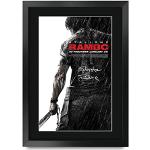 HWC Trading FR A3 Rambo 4 Sylvester Stallone Gifts - Póster impreso con autógrafo firmado para los fanáticos de la película, A3 enmarcado