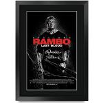 HWC Trading FR A3 Rambo 5 Last Blood Sylvester Stallone Gifts - Póster impreso con autógrafo firmado para fanáticos de la película, A3 enmarcado