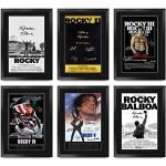 HWC Trading FR - Póster impreso de la colección Rocky de Sylvester Stallone con autógrafo firmado para los fans de la película Memorabilia – A3 enmarcado