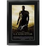 HWC Trading Gladiator A3 Enmarcado Regalo De Visualización De Fotos De Impresión De Imagen Impresa Autógrafo Firmado Por Russell Crowe Los Aficionados Al Cine