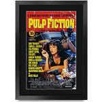 HWC Trading Pulp Fiction Bruce Willis Die Cast Samuel L Jackson Presents Poster Imagen Impresa Autógrafos Para La Película Recordaba De Aficionados - A3 Enmarcada