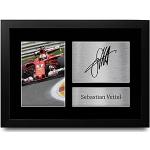 HWC Trading Sebastian Vettel A4 Enmarcado Regalo De Visualización De Fotos De Impresión De Imagen Impresa Autógrafo Firmado Por Fórmula F1 Uno Ventiladores