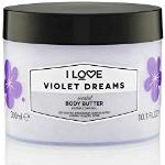 I Love Violet Dreams Scented Body Butter, Packed With Shea Butter & Coconut Oil to Regenerate & Nourish the Skin, 85% Naturally Derived Ingredients, Vegan-Friendly - 330ml