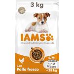 IAMS for Vitality Alimento seco para cachorros (1-12 meses) de raza pequeña y mediana con pollo fresco, 3 kg