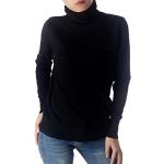 iB-iP Mujer Suéter Moda Ligero Color Sólido Cuello De Tortuga, Tamaño: 44, Negro