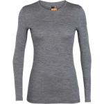 Camisetas grises de merino de manga larga rebajadas Icebreaker Oasis talla XL para mujer 