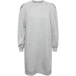 Vestidos grises de manga larga manga larga con cuello redondo informales ICHI talla XS para mujer 