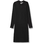 Vestidos negros de viscosa de cóctel con cuello alto de punto ICHI talla XL de materiales sostenibles para mujer 