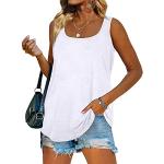 Camisetas anudadas blancas tallas grandes sin mangas con escote V informales talla XXL para mujer 