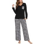 Pijamas largos negros rebajados de otoño talla XL para mujer 