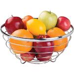iDesign Frutero redondo, moderno cesto de alambre para frutas y verduras hecho de metal, plateado