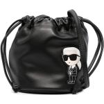 Bolsos saco negros de poliester con logo Karl Lagerfeld para mujer 