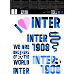 IMAGICOM Logo Inter Milan Stickers extraíble y reposicionable A3 2 Hojas, plástico, Multicolor, 29,7 x 5 x 42 cm
