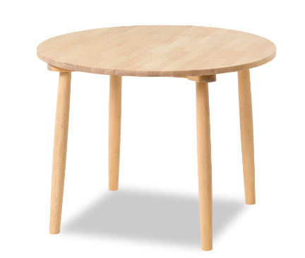 Mesa redonda de madera color claro