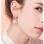 Ear cuffs rosas de vidrio hechas a mano para mujer 