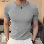 Camisetas marrones de manga corta tallas grandes manga corta con cuello redondo talla 3XL para hombre 