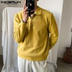Suéters  amarillos de otoño tallas grandes manga larga talla 3XL para hombre 