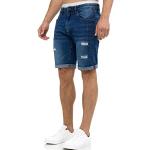 Indicode Hombres Caden Jeans Shorts | Pantalones Cortos Vaqueros con 5 Bolsillos Holes - Medium Indigo M
